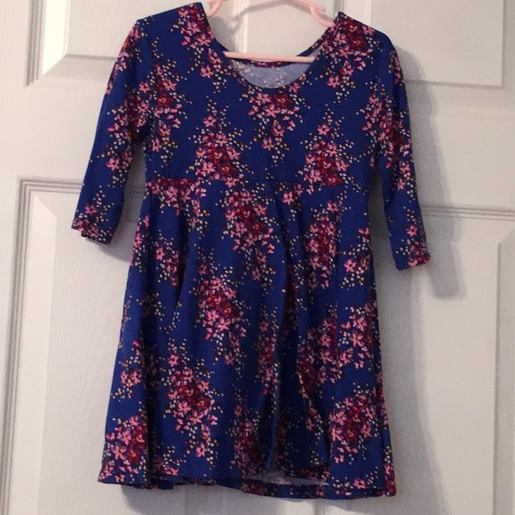 Girls floral blue dress - Picture 2 of 5